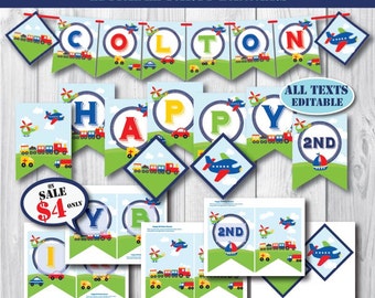 Transportation Birthday Party Invitation Train invite car