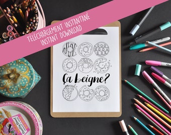 Inspiring coloring - this donut? -What's up? -Inspiring phrase - coloring to frame - coloring of relaxation