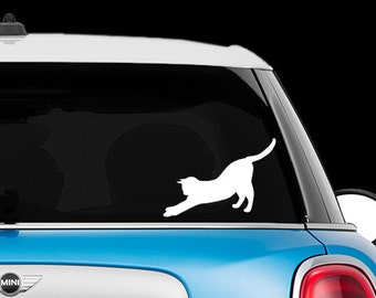 Stretching Cat - Car Decal, laptop decal, window decal- BF-D1057