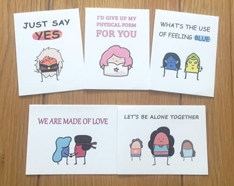 Steven Universe, Rose Quartz, Stevonnie, Cute Card, Valentines Day Card, Cool Card, Geeky Card, Nerdy Card, Funny Card, For Her, For Him