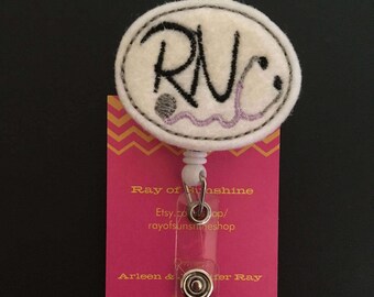 RN Stethoscope ID badge reel holder retractable clip