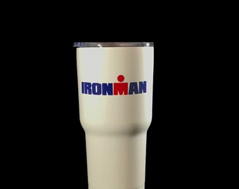 Ironman Triathlon inspired personalized 30 oz Custom Powder Coated Stainless Steel Tumbler - Duplicate of Yeti Rambler (Logo is SEALED)