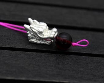 Sterling Silver Dragon Head Beads,Sterling Silver Dragon Head,Silver 3D Dragon beads