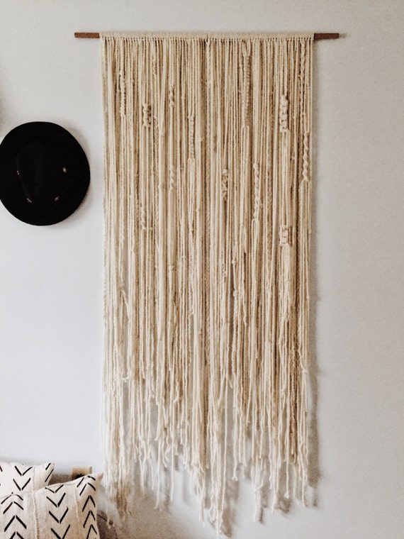 Woven Wall Hanging/ Above Bed Decor/ Wall Tapestries/ Shabby