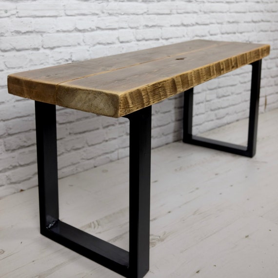 Industrial Reclaimed Pine Wood Bench/ Seating with Industrial
