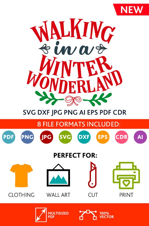 Download Walking In A Winter Wonderland SVG Cut Files Wall by PremiumQuotes