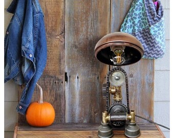 Bedroom nightstand lamps, Industrial lamp, Industrial standing lamp, Industrial light design, Urban pipe lamp, Rustic lamp, night light