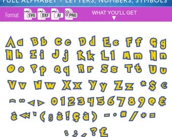 POKEMON FONT SVG Alphabet svg dxf Cutting Files for Vinyl Cutter & heat press transfer cameo Cricut Heat transfer, Silhouette pikachu 013