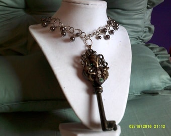 Steampunk Necklace, Octopus, Key Necklace, Steampunk Nautical, Nautical Necklace, Octopus Key Necklace,