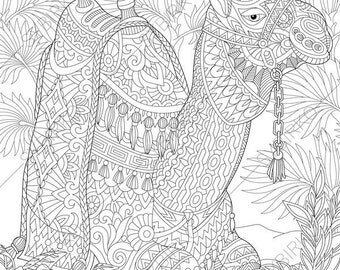 Adult Coloring Page. Wolf. Zentangle Doodle Coloring Book Page