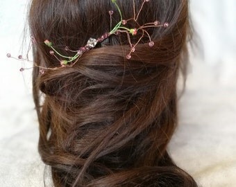 Berry red wedding hair accessories, special occasions, delicate, handmade jewelry, bridal hairpieces, ideas for bridal shower gifts