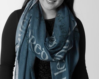 Outlander Scarf // Catullus poem // Da mi basia mille / blue
