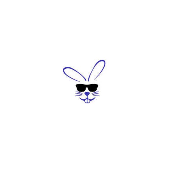 Download Easter bunny with sunglasses SVG laptop cup decal outline ...