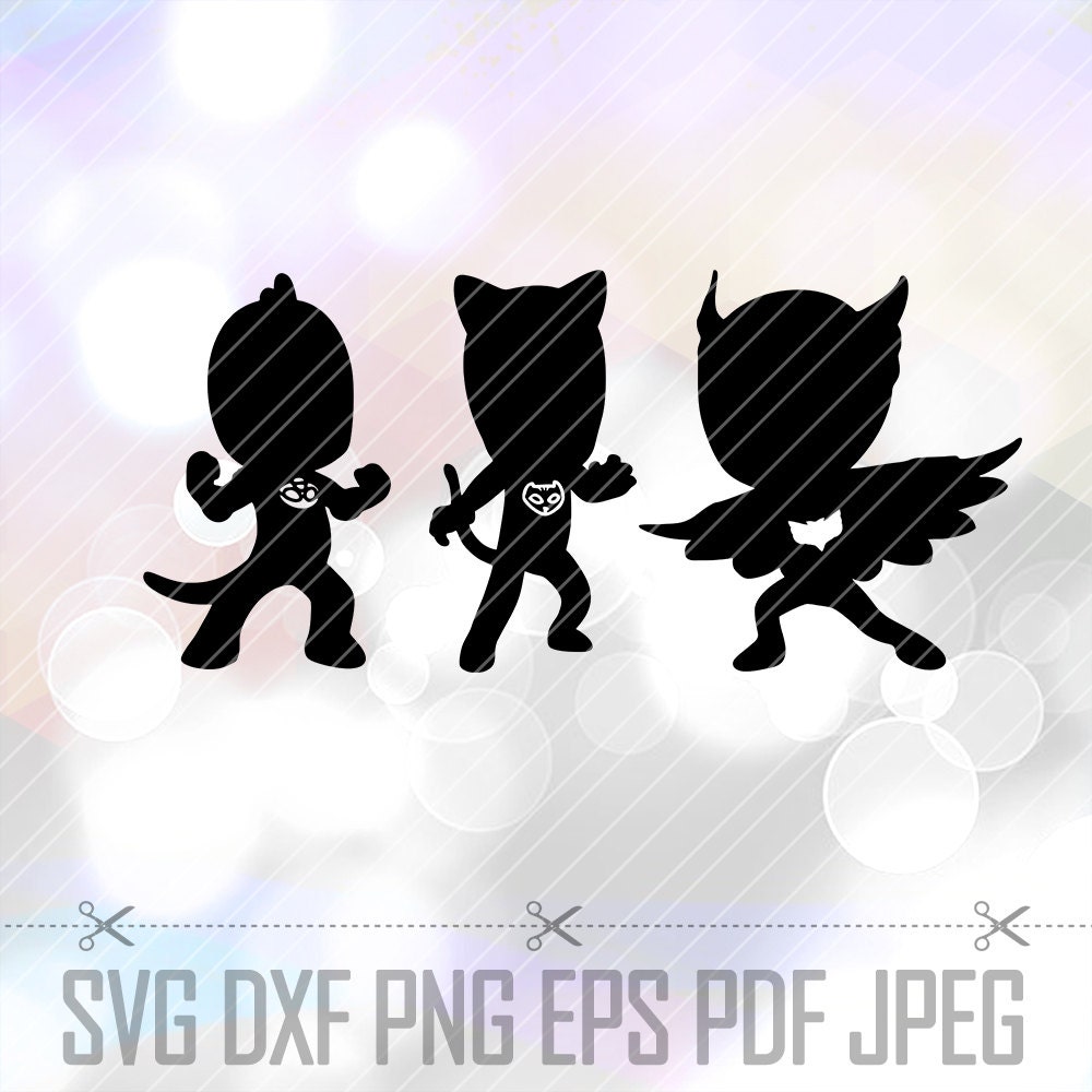 Download PJ Masks Catboy Owlette Gekko SVG DXF Cut Files Cricut Designs