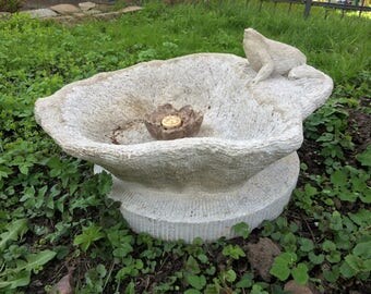 Ornamental fountain with frog and Lily, handmade