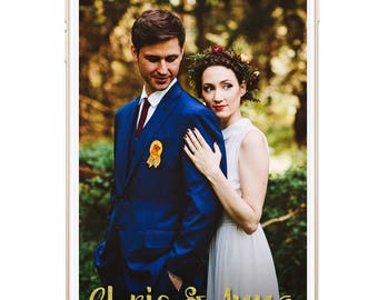 SNAPCHAT Geofilter Wedding Gold Glitter Filter, Custom Snapchat, Wedding Snapchat Geofilter, Wedding Snapchat Filter, Custom wedding filter