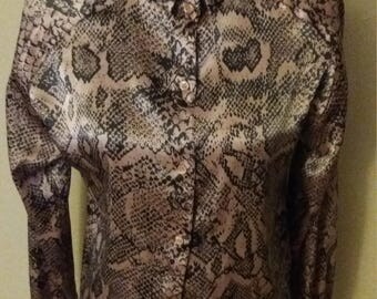 Silk, Snakeskin print shirt-pink size small