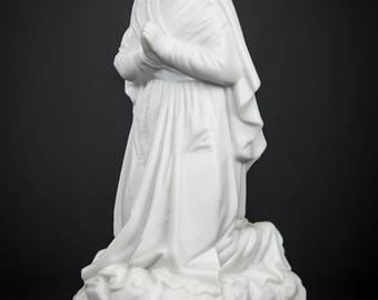 Delightful Saint Bernadette Antique Parian Porcelain Statue Vintage St Soubirous Antique Religious Figurine 1