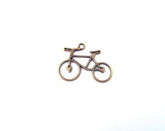 10 brass Bicycle Charms, Bike Charms, D77