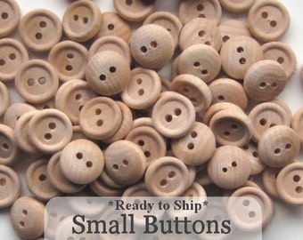 Small Unfinished Wooden Buttons 1/2 inch, Pack of 100