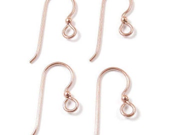 TierraCast Earwires-Rose Gold 14k/20 Filled Ear Wire + 2mm BEAD (4)
