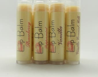 20 Lip Balm - chapstick -your choice of flavors - all natural - vegan - 0.15 oz. each tube/wedding favors, party gifts,shower gifts, kids
