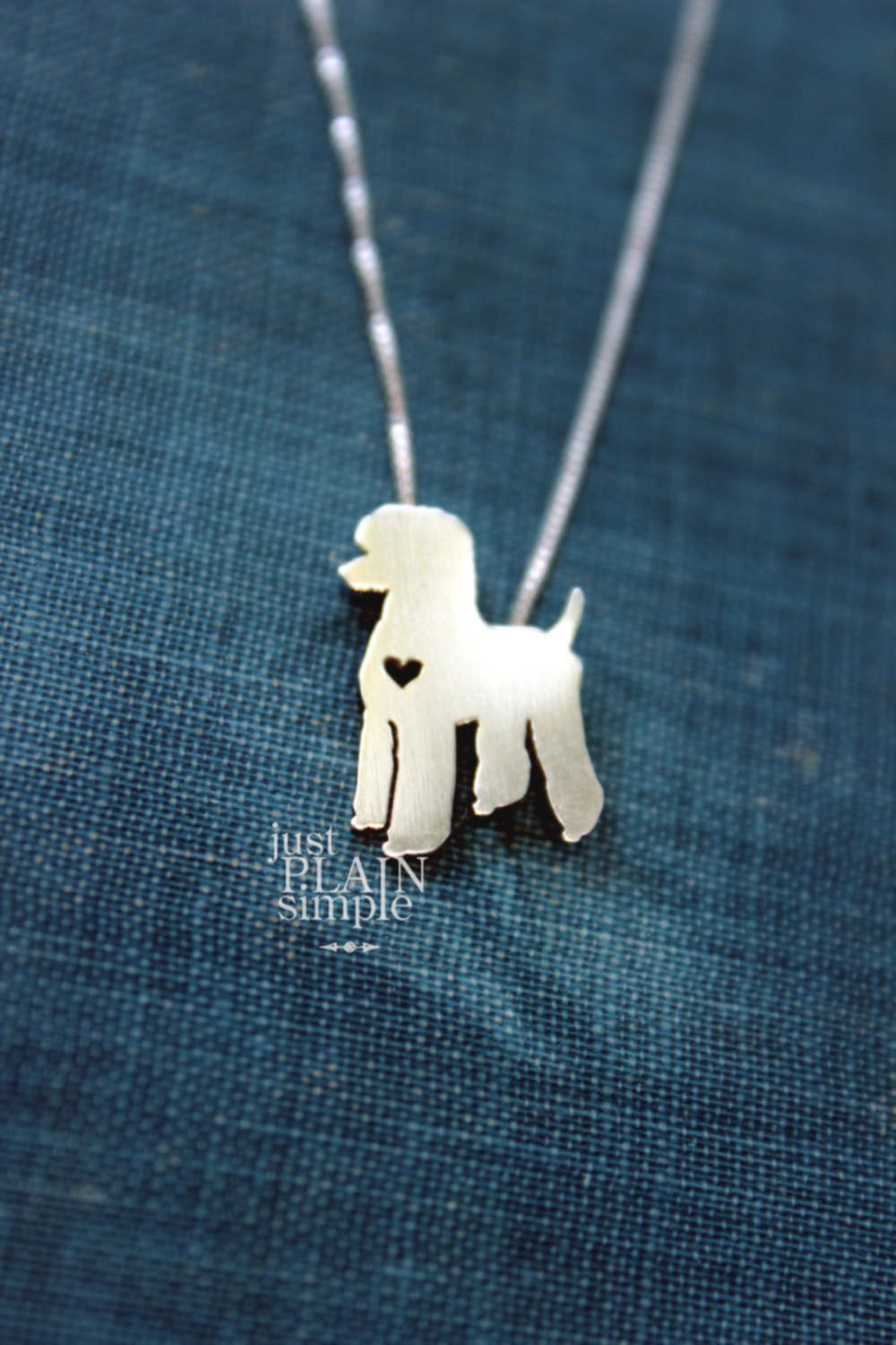 Standard Poodle necklace sterling silver hand cut pendant