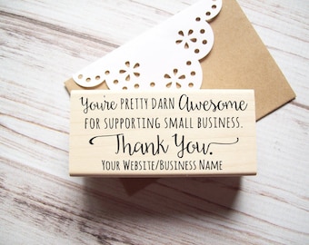 Thank You Stamp with Website Address for Small Business - Custom , Business Card Stamp , Photographers , Independent Artists , Etsy Sellers
