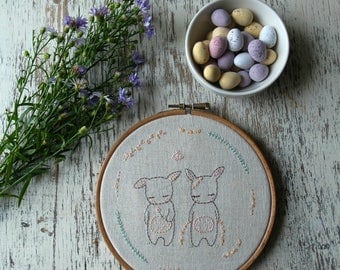 little bunnies hand embroidery pattern