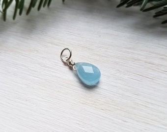 Frozen Teardrop Aquamarine Charm Pendant by Quintessential Arts