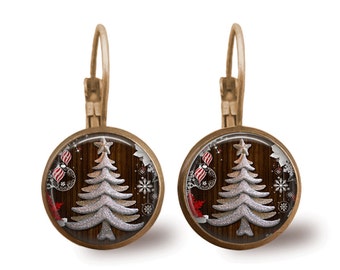 Christmas Earrings Wreath Earrings Christmas Jewelry Christmas Wreath Holiday Jewelry Tile Earrings Wreath Jewelry Beaded Jewelry