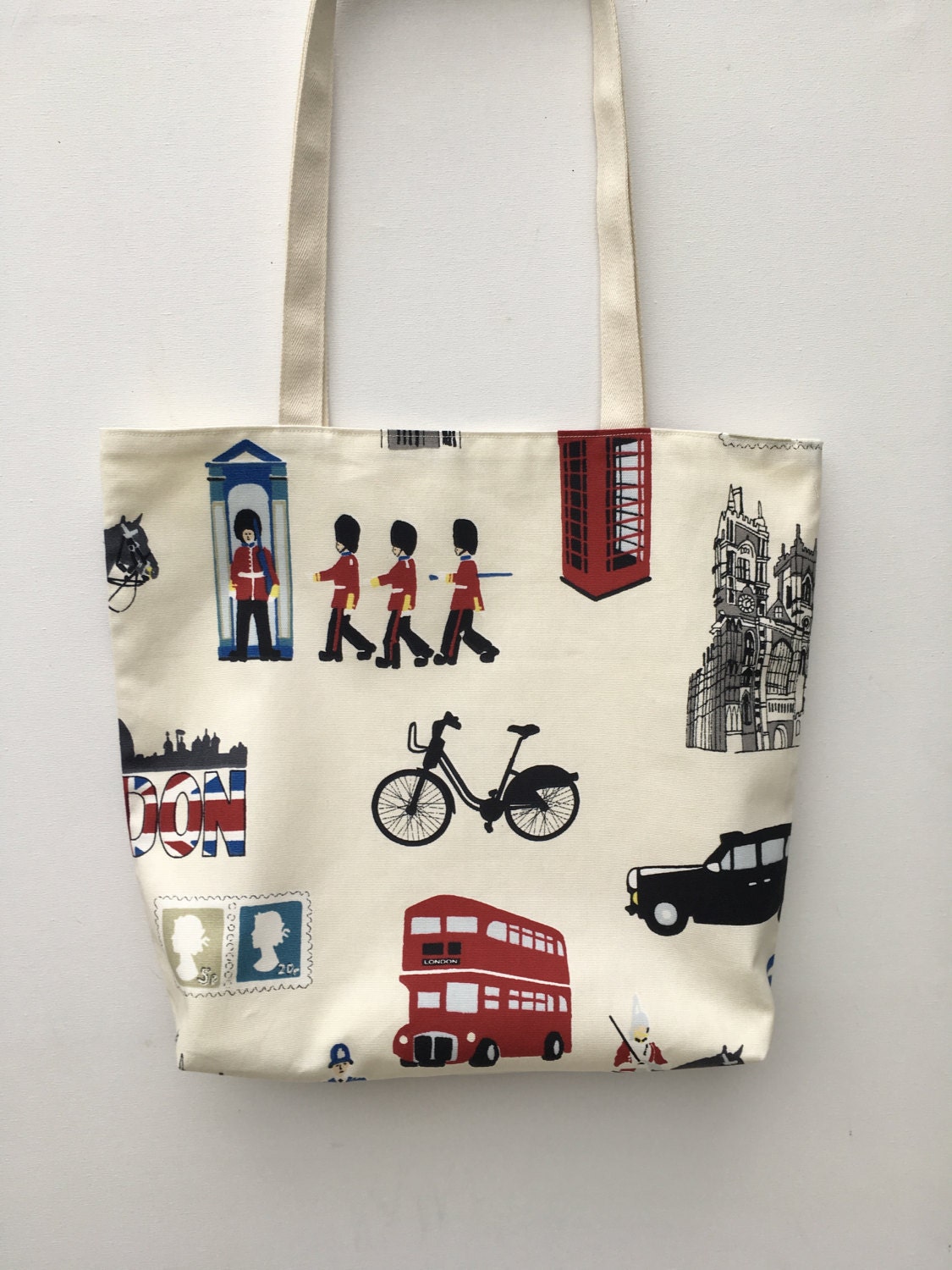 London Themed Tote bag London fabric Tote London Souvenir