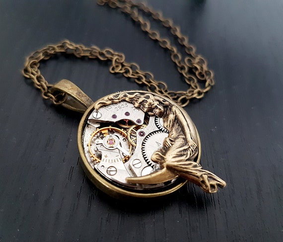 Steampunk Inspired Pendant - The Goddess and her Moon by FunkyGlam steampunk buy now online
