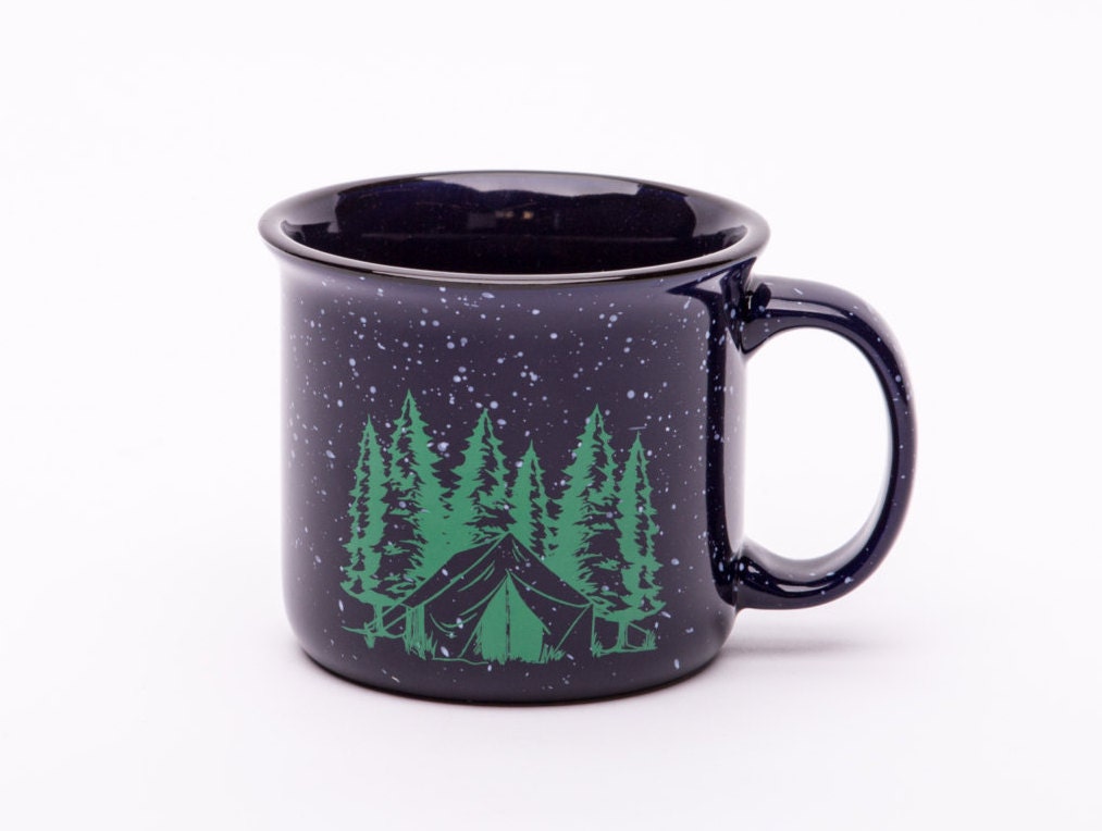 Camping Coffee Mug Camp Fire Mug Ceramic Mug Tin