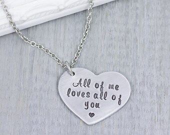 Personalized Jewelry - Hand Stamped Jewelry - Girlfriend Gift - Gift For Wife - Anniversary Gift for Her - Personalized Heart Necklace