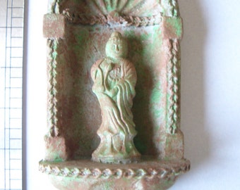 1:12th Wall Hung Alcove with Statue Dolls House Miniature Garden