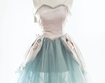 SEE ON VIDEO - 40s 50's Ballerina Costume. Authentic Vintage. XSmall, Size 0, 1. // Original Dance Dress. BalletTutu.