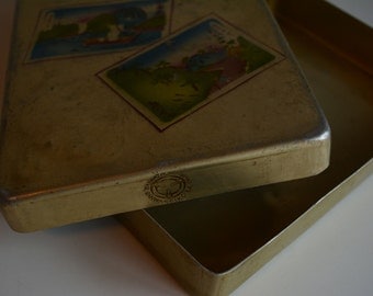 Bento lunch box, vintage Japanese tin bento lunch box