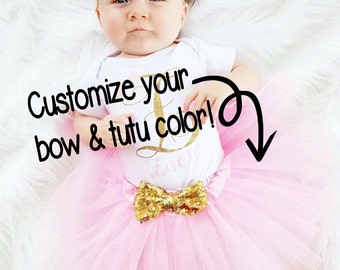 Baby Tutu, Customized Tutu, Newborn Baby Girl, Baby Girl, Photo Prop, Sequin Bow, Birthday Girl Tutu, Customize Choose Colors