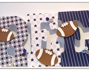Football Nursery. Dallas Cowboys Inspired. Sports Nursery. Baby Boy. Boys Room. Wall Letters. Wood Letters. Baby Shower. Name letters. Boys.