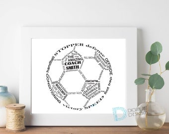 Soccer Coach Gift - Soccer Coach Thank You Gift - Soccer Gift - Soccer Thank You Print - Soccer Word Art - Soccer Player *Digital File*