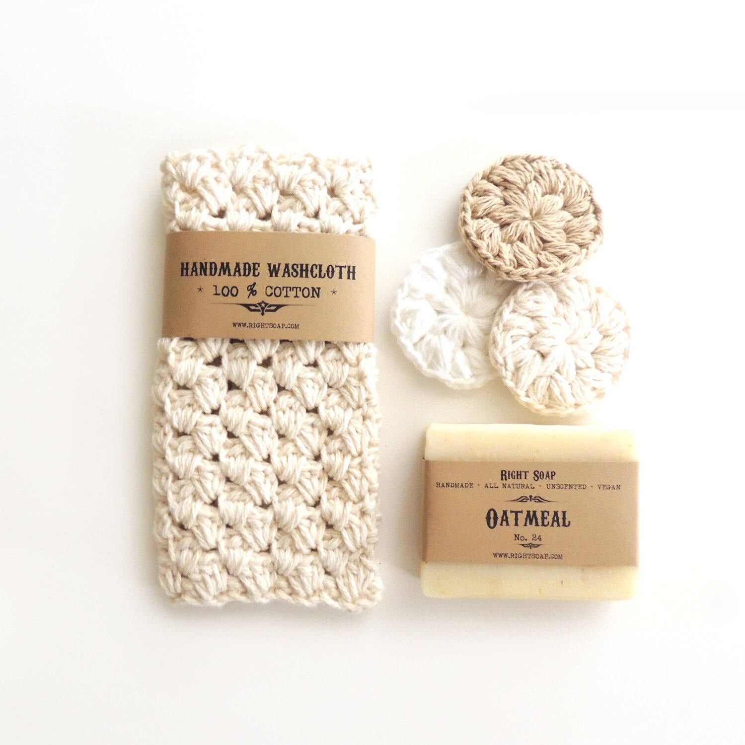 Gift set Handmade crochet washcloth Natural soap gift for