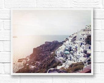 Greece photography, Santorini Greece, travel photography, Greece prints, Greek decor, Mediterranean, landscape print, Oia, Greek islands