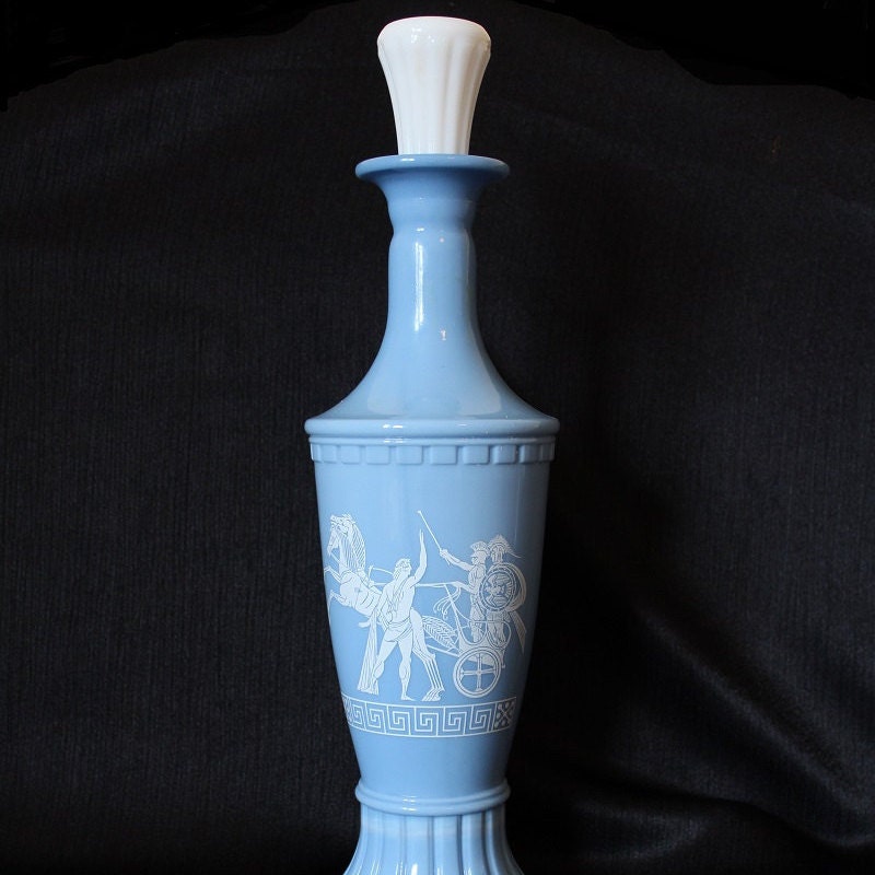 Jim Beam Blue Collector Bottle With Stopper GreekRoman Horse