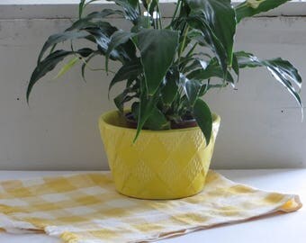 Yellow Planter Vintage McCoy Floraline Planter USA Pottery Planter Flower Pot Vase