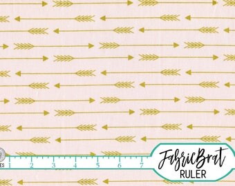 BLUSH & METALLIC GOLD Arrow Fabric by the Yard Fat Quarter Gold Arrow Fabric Pink Arrow Quilt Fabric Apparel Fabric 100% Cotton Fabric a4-10