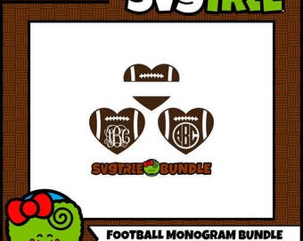 Football Monogram SVG Football Heart SVG SVG Bundle Commercial Free Cricut Files Silhouette Files Digital Cut Files svg cut files
