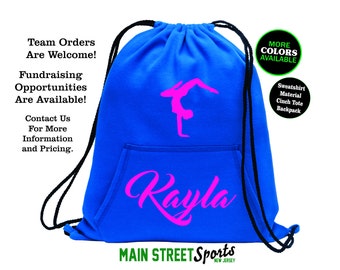 GYMNASTICS BAG with Name. Gymnastics Tote. Gymnastics Cinch Bag. Gymnast Bag. Gymnastics Backpack. Gymnast Tote. Sports Bag. Dance Tote.