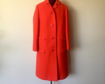 Orange wool coat | Etsy