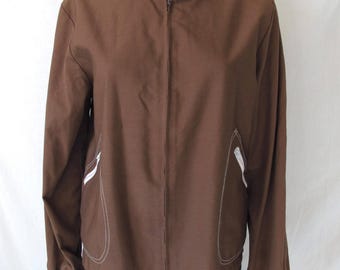 Vintage 60s Koret of California Koratron Brown Zip Up Jacket Windbreaker